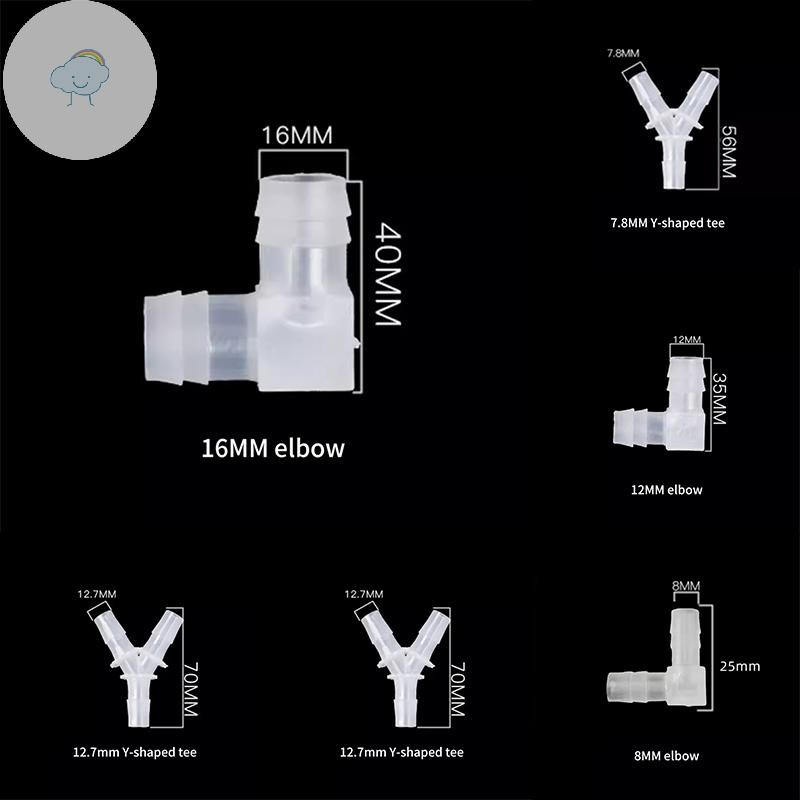 TWOE 8/12/16/mm El Connectors Aquarium Fitgs พลาสติกสามทาง Converter ท่อตรงลด Soft Tube Adaptor TH - รูปที่ 4