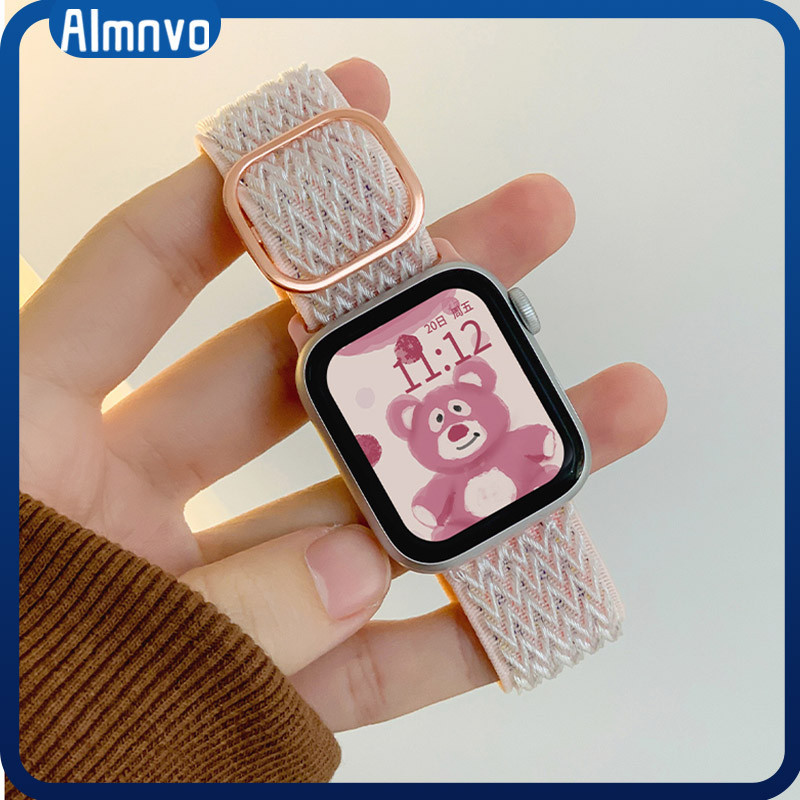 สายนาฬิกาไนลอน for Apple Watch SE 2 Ultra 3 2 for Iwatch 49mm SE 3 2 Series 11 10 9 8 SE 46mm 45mm 4