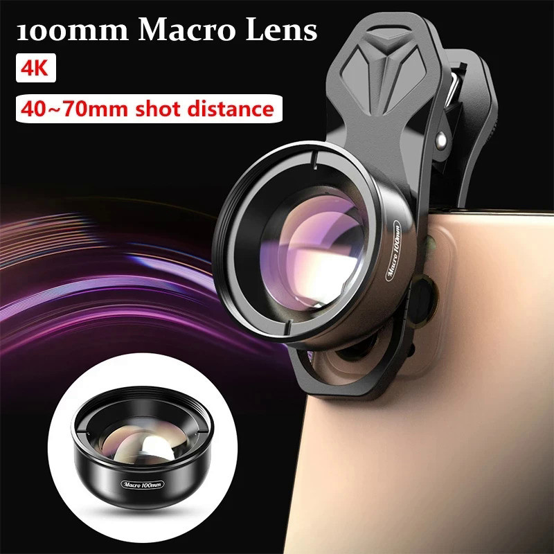 APEXEL 100mm Macro Lens Camera Phone Lens 4K HD Super Macro Lenses CPL Star Filter for iPhonex 13 pr