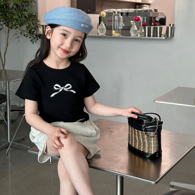 (จัดส่งตลอด 24 ชั่วโมง)KIDS PRINCESS เสื้อยืดเด็กสาวแฟชั่นแฟชั่นแคบ-เอวแขนสั้นฤดูร้อนสไตล์ใหม่ทุกการแข่งขันที่เรียบง่าย