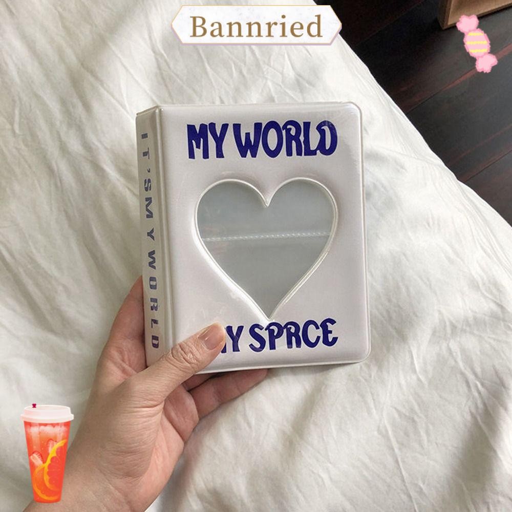 Bannriedsg989 อัลบั้มภาพ, Hollow Love Heart Photocard Holder, PVC 64 Pockets Photo Holder Women