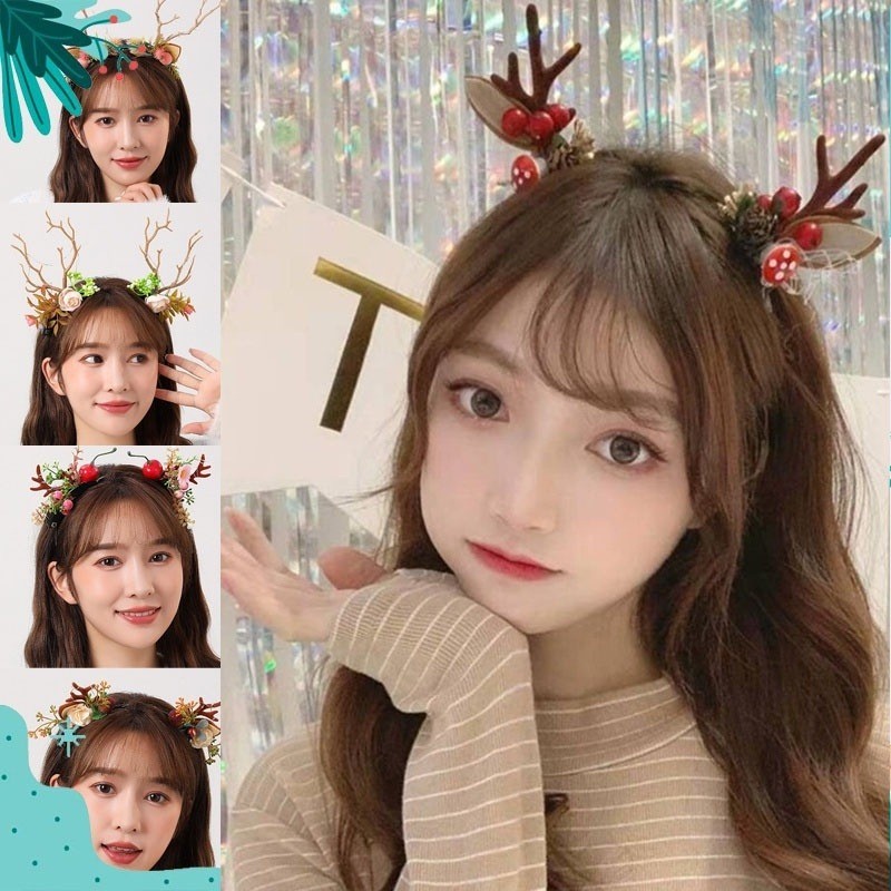 COD กิ๊บติดผม เครื่องประดับผม รูปกวาง ต้นคริสต์มาส สีแดง น่ารัก เครื่องประดับ สําหรับผู้หญิง ปาร์ตี้คริสต์มาส