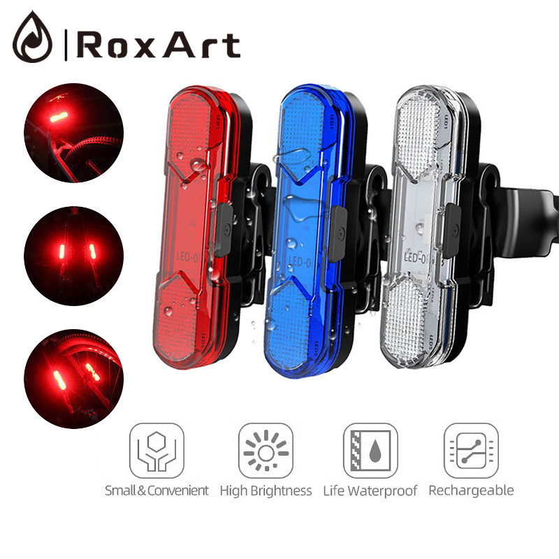Roxart ไฟท้ายจักรยาน Led ชนิดชาร์จ Usb 360° โคมไฟ LED ปรับได้ กันน้ํา สําหรับขี่จักรยาน