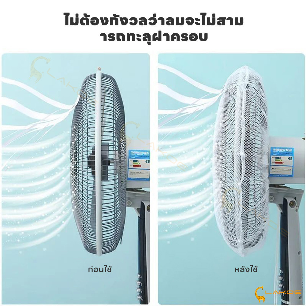 LAKOE ที่คลุมพัดลม ตาข่ายป้องกันพัดลม กันเด็กเอานิ้วแหย่ ตาข่ายคลุมพัดลม - รูปที่ 7