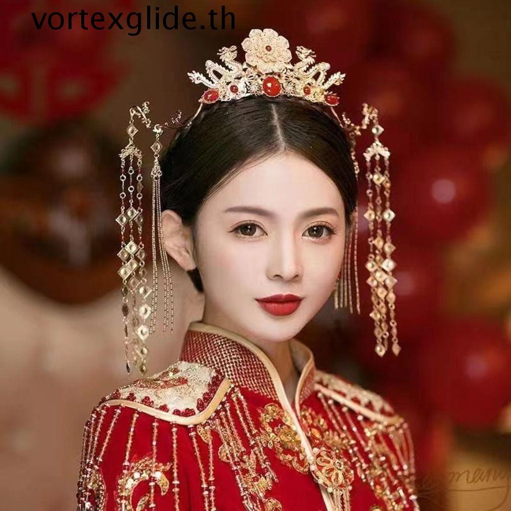 กระแสน้ําวนเกลน เจ้าสาว ชม. หูฟัง,โลหะผสมพู่อุปกรณ์ผม,สไตล์จีนโบราณพลาสติกโกลเด้นเจ้าสาว คณะ ผู้หญิง
