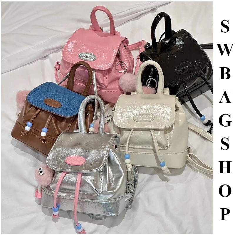 พร้อมส่ง SW Bags Shop กระเป๋าเป้สะพายหลัง น่ารักย้อนยุค กระเป๋านักเรียนขนาดเล็ก มีให้เลือก5สี