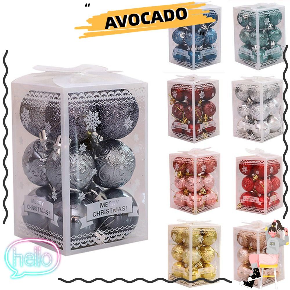 Avocar 12PCS ลูกบอลต้นคริสต์มาส,พลาสติก 4 ซม.ชุดลูกบอลคริสต์มาส,ทนทาน Suspensable 9 สี Xmas เครื่องประดับ Ball ฉากอุปกรณ์