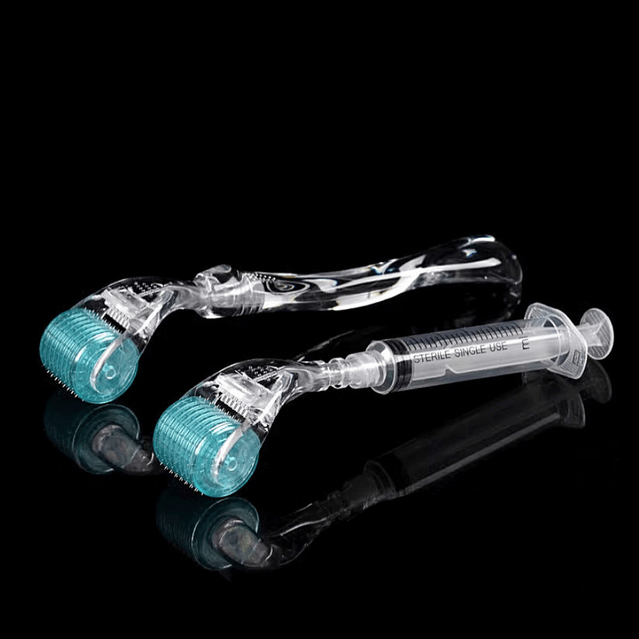 2 in 1 540pin Titanium Face Roller Hair Growth Dermaroller ไม่มีรอยต่อ
