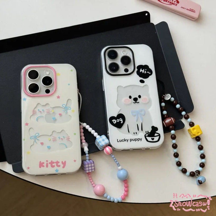 ลูกสุนัขลูกแมวน่ารักรักหัวใ เคสOppo A18 A16 A58 A16K A17 A38 A15 A57 A3s A1K A31 A54s A7 A54 A76 A53 A9 A74 Reno 10 8T 5