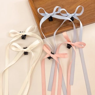 BOW05 กิ๊บหนีบผมโบว์ ริบบิ้นยาว คู่ น่ารักหวาน พร้อมส่งในไทย