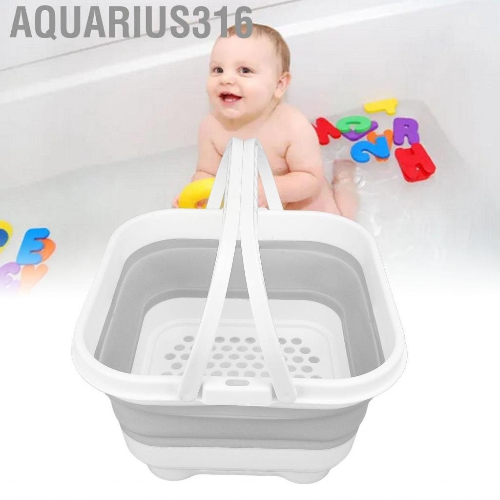 Aquarius316 ที่ใส่ของเล่นอาบน้ำพร้อมฐานถอดได้ Quick Drain Drying ความจุสูงน่ารักถังเก็บห้องน้ำแบบพับ