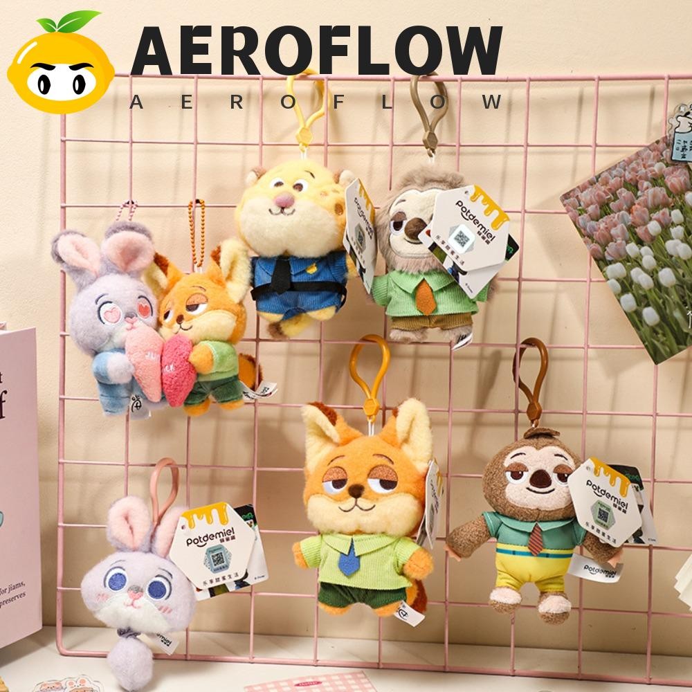 Aeroflow Zoo-topia ตุ๊กตาตุ๊กตา,สามtoed Sloth Bag Charm Animation ตุ๊กตาพวงกุญแจ, Key แหวนแขวนน่ารักตกแต่ง Judy Nick Plush จี้เด็กของขวัญ
