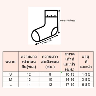 ถุงเท้าเด็ก แถบสีรุ้ง ข้อกลาง สำหรับอายุ 1-8ขวบ พร้อมส่งจากไทย