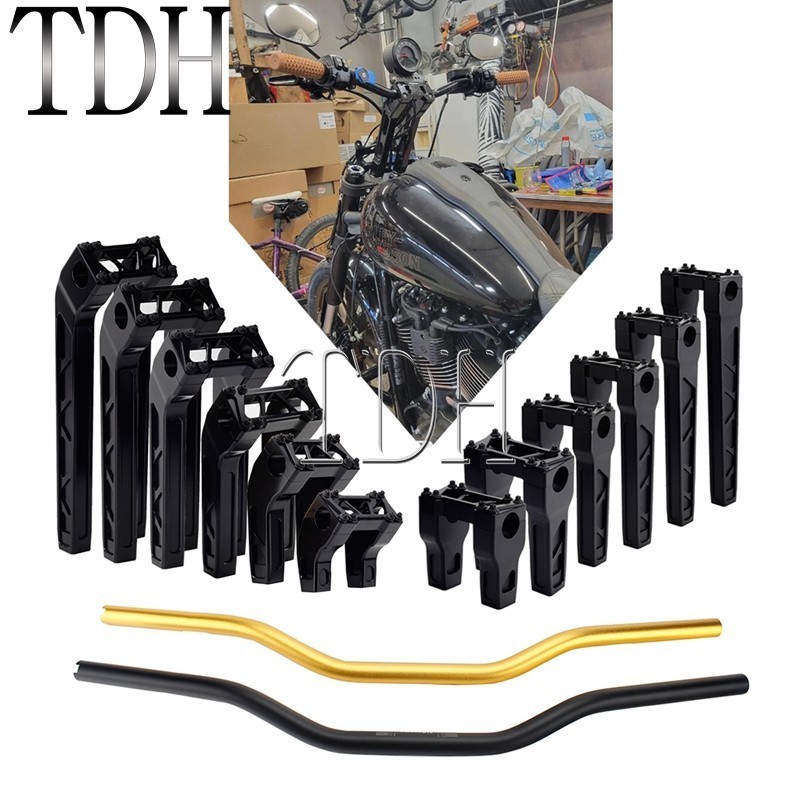 TH Straight / Pullback Club Style Handlebar Risers For Sportster Softail Dyna Touring Road King CVO 