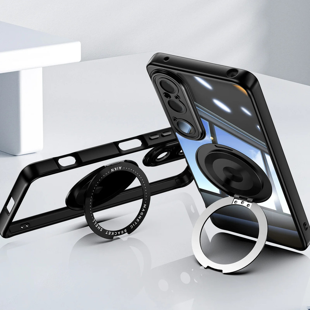 ที่วางโลหะแม่เหล็กสําหรับ Sony Xperia 1 VI 10 VI 1 VII ไร้สายชาร์จกันกระแทกแฟชั่น TPU สําหรับ Xperia