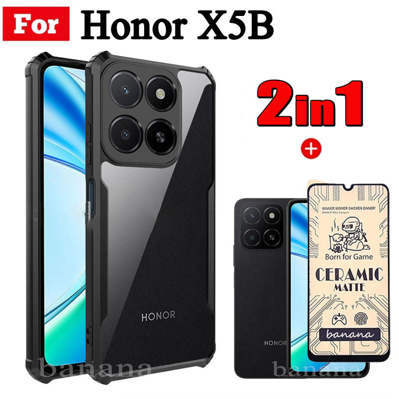 Honor X5B เคสโทรศัพท์กันกระแทกสําหรับ Honor X6B X7B X8B 2 in 1 เซรามิคฟิล์มกระจกนิรภัย