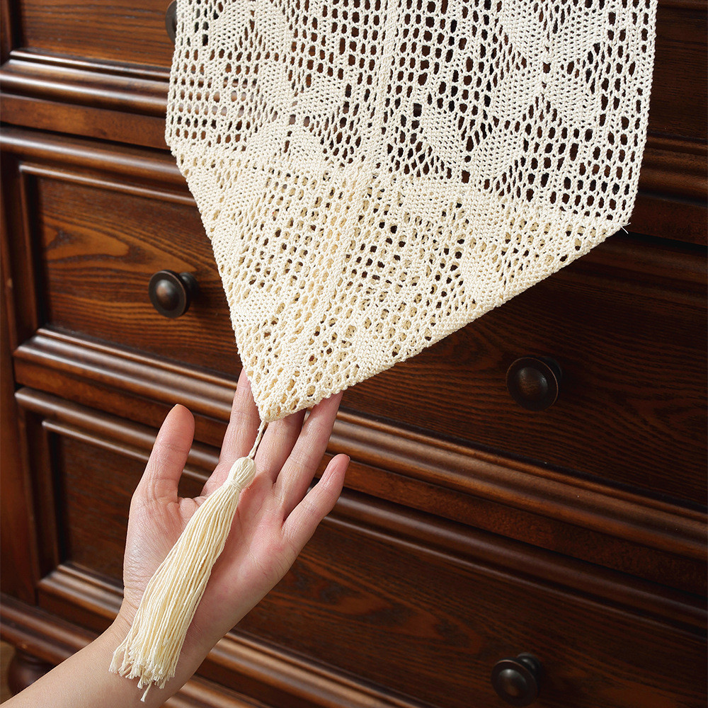 นักวิ่งตารางฝรั่งเศส,โต๊ะกาแฟตู้ทีวีตกแต่งปกผ้า,ผ้าปูโต๊ะแถบยาว,หลุมถักตารางนักวิ่ง - รูปที่ 7