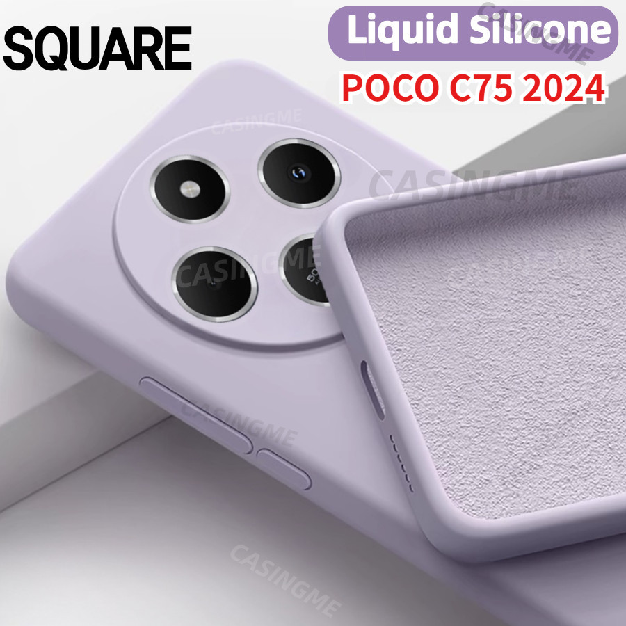 Poco C75 2024 Square Liquid สําหรับ POCO C75 PocoC75 C 75 75C 4G 5G 2024 เคสโทรศัพท์สแควร์ซิลิโคนกันกระแทกนุ่มปกหลังปลอก