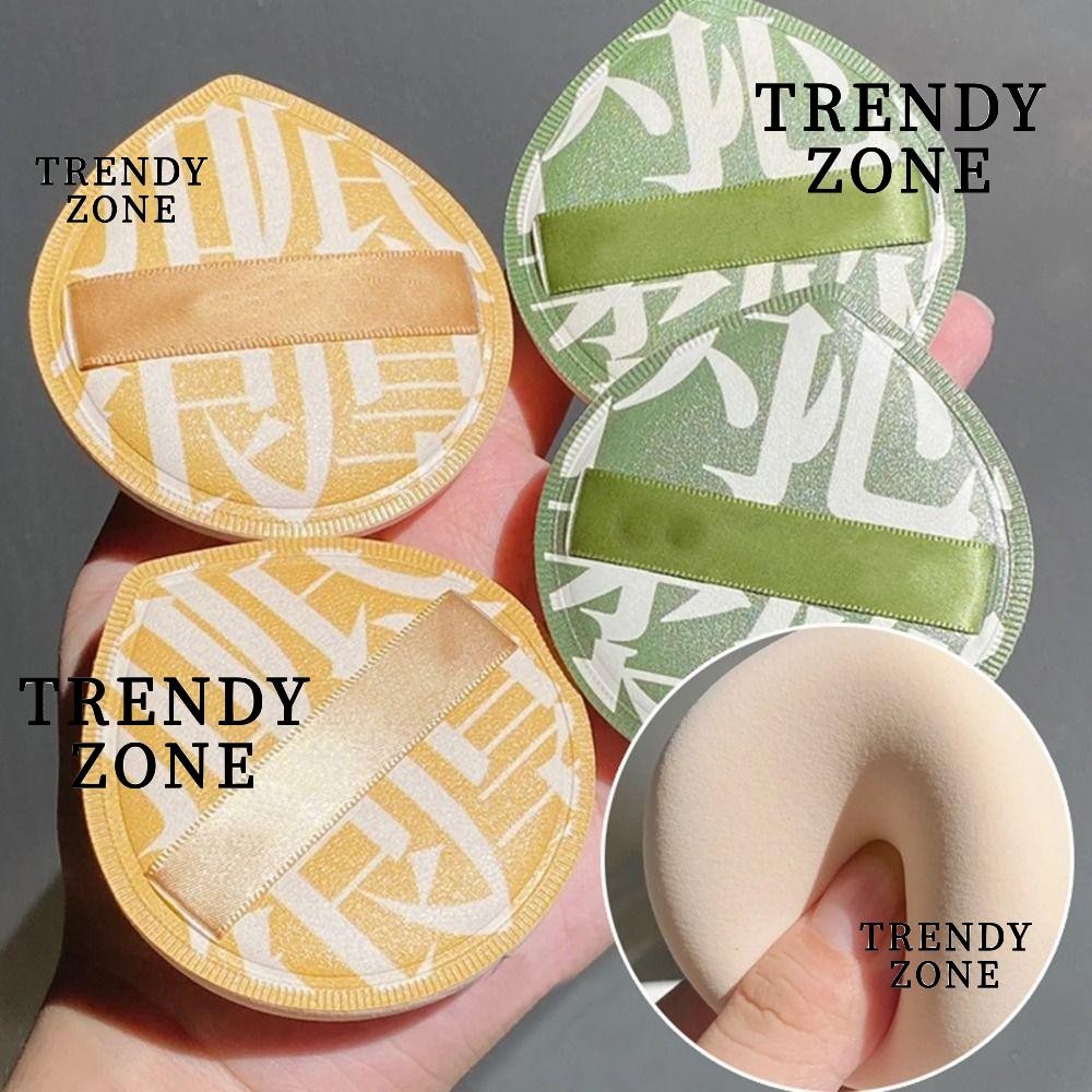 Trendyzone พัฟฟองน้ําแต่งหน้าเกาหลี, พัฟคุชชั่นแต่งหน้าทรงหยดน้ําสามเหลี่ยม, แฟชั่นฟองน้ําปั่นแบบใช้ซ้ําได้แห้งเร็วสําหรับครีมเหลวและแป้ง