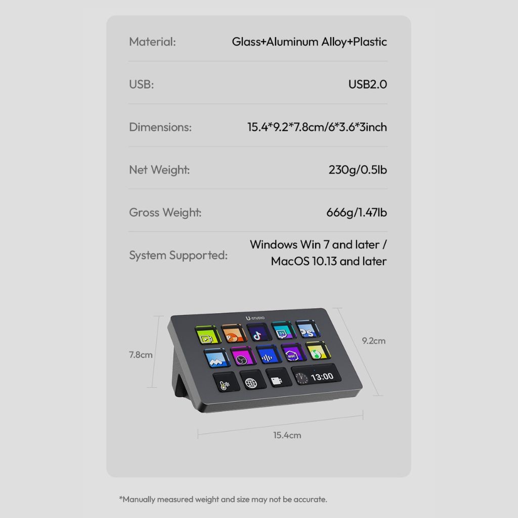 Ulanzi D200 Stream Deck Live Content Creation Controller ชุดควบคุมคำสั่งลัด ปุ่มลัด ไลฟ์สด สตรีมเกม