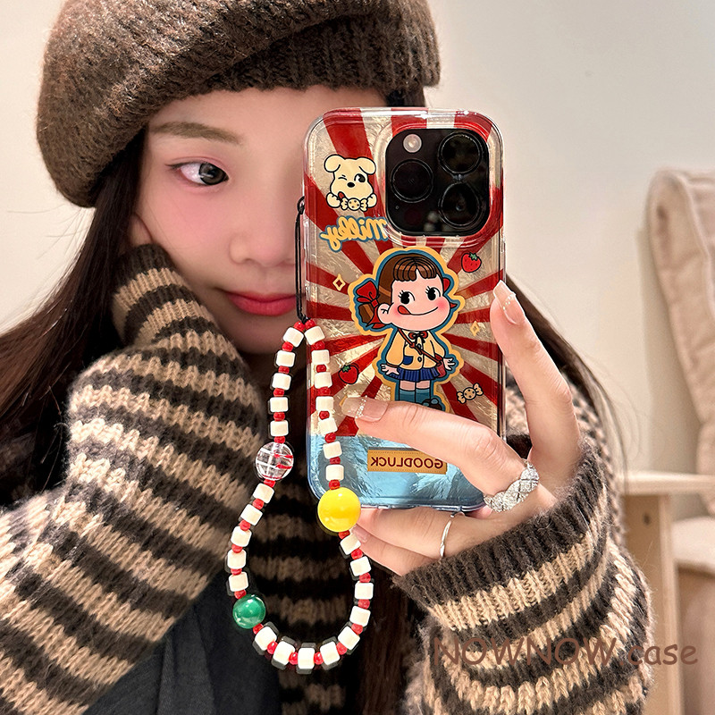 สําหรับ IPhone 16 15 14 13 12 11 Pro Max X XR XS Max 7 8 Plus น่ารักการ์ตูนญี่ปุ่นและเกาหลีนมสาวเคสโทรศัพท์ปกอ่อน