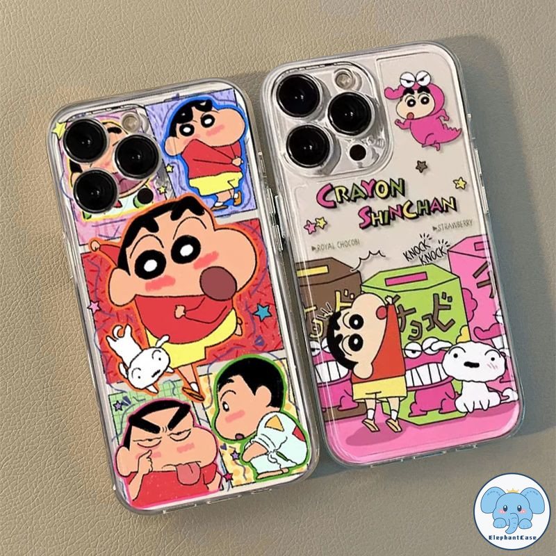 น่ารัก Crayon Shin-chanรักหัวใจเคส Samsung A06 A12 A05s A55 A13 A20 A03 A03s A50 A02s A20s A51 A52s A33 A32 A52 A30 A21s