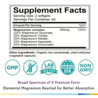5-in-1 Magnesium Complex capsule สนับสนุนการนอนหลับที่ดีและรักษาสุขภาพหัวใจให้แข็งแรง