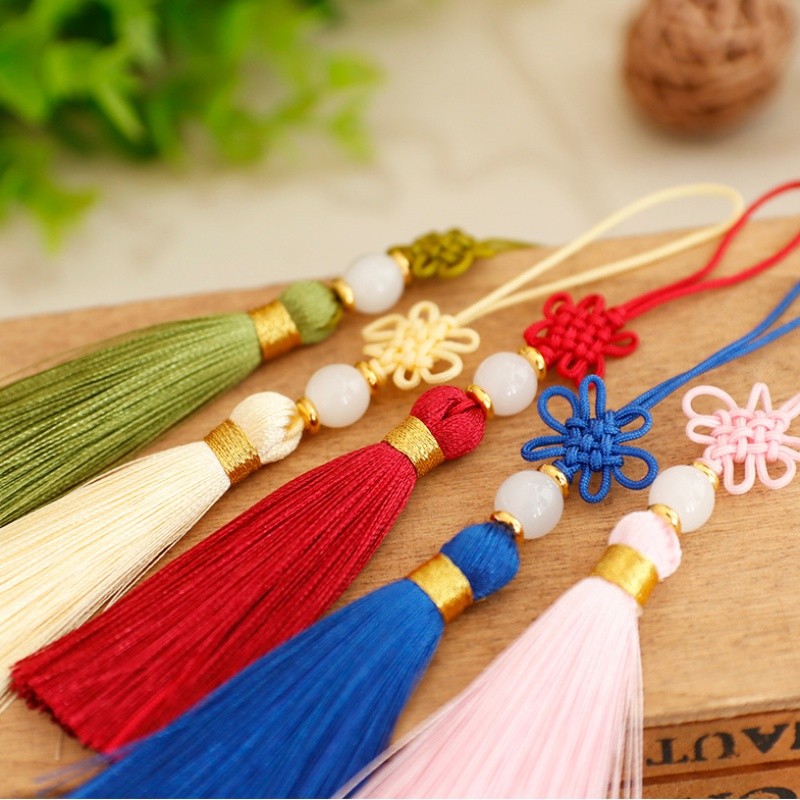แฟชั่นที่มีสีสันจีนปมพู่แขวนตกแต่งตรุษจีนตกแต่งพู่กระเป๋าจี้