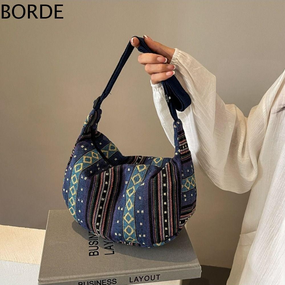 บอร์เด โบฮีเมียนกระเป๋าสะพาย,ความจุขนาดใหญ่ที่มีสีสันชาติพันธุ์ขอบ ค โรสบอดี กระเป๋า,กระเป๋าถือที่เรียบง่ายเรขาคณิตเย็บปักถักร้อยสานพื้นบ้านกระเป๋า ผู้สื่อสาร หญ