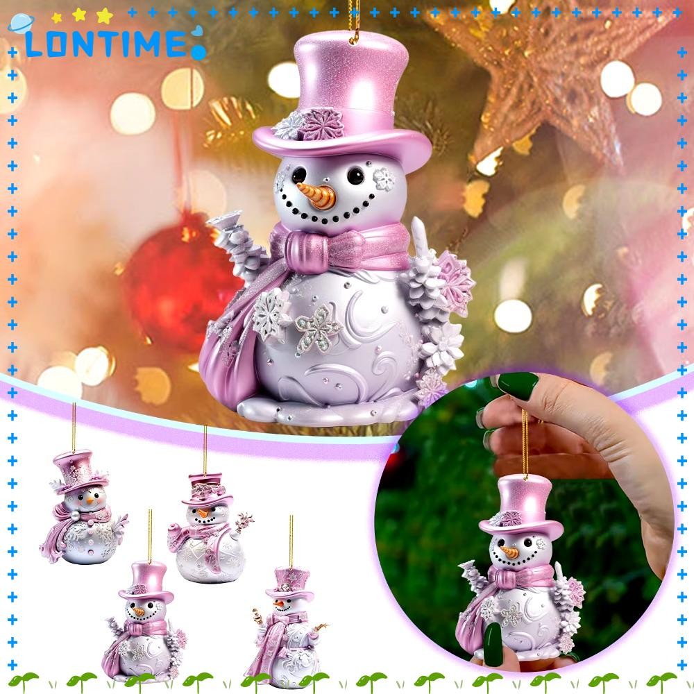 Lontime ตกแต่งคริสต์มาส,แบนพิมพ์การ์ตูนแขวนจี้,ตลกรถแขวน Embellishment 2D อะคริลิคคริสต์มาสของขวัญ Xmas Tree เครื่องประดับ Party Supplies