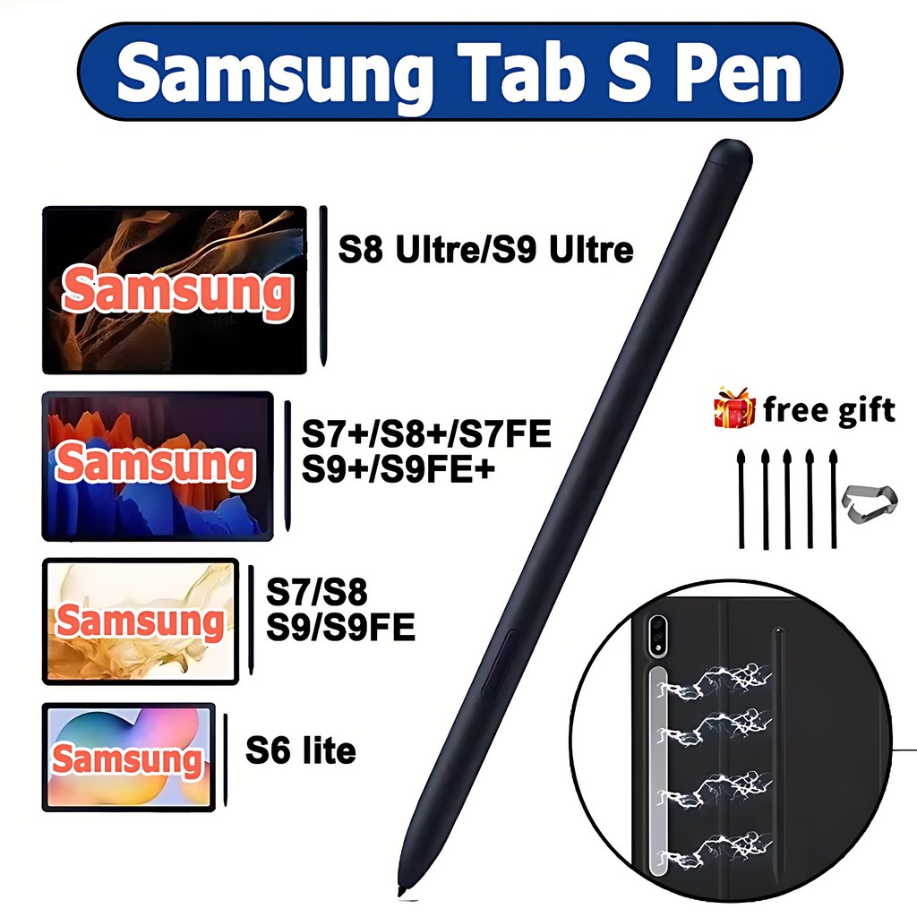 ปากกาสไตลัส S-Pen แบบเปลี่ยน สําหรับ Samsung Galaxy TAb S6lite S7 S8 S9 ปากกาสไตลัส Samsung Galaxy TAb S7+ S8+ S9+ / S7FE S9FE / S9FE+ / S8Ultra S9Ultra