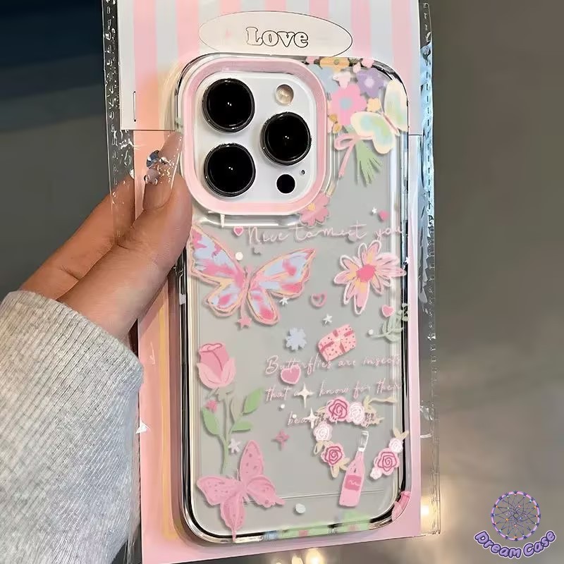 ดอกไม้โรแมนติกผีเสื้อย้อนยุคสัตว์นุ่ม เคส iPhone 7Plus 15 16 11 13 14 12 Pro Max 15 6 8 14 6s 16 Plus XR X XS Max SE - รูปที่ 3