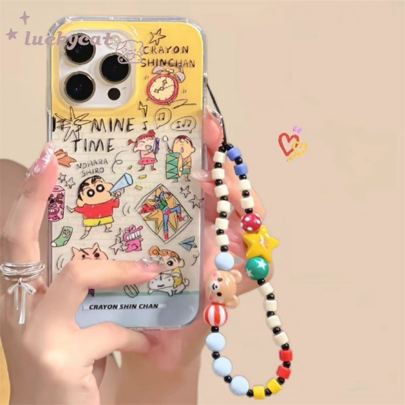 Iphone 16 15 14 13 12 11 Pro Max X Xr Xs Max 7 8 Plus SE2020 เคสโทรศัพท์น่ารักฉลอง Xiao Xin รูปแบบ + Lanyard Clear Soft ฝาหลัง