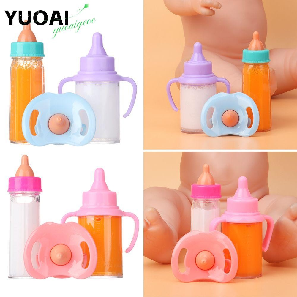 ยูโอเอ อุปกรณ์ขวดจุกนมพลาสติก18นิ้วตุ๊กตาพอดีตุ๊กตาทารกแรกเกิดขวดน้ําผลไม้