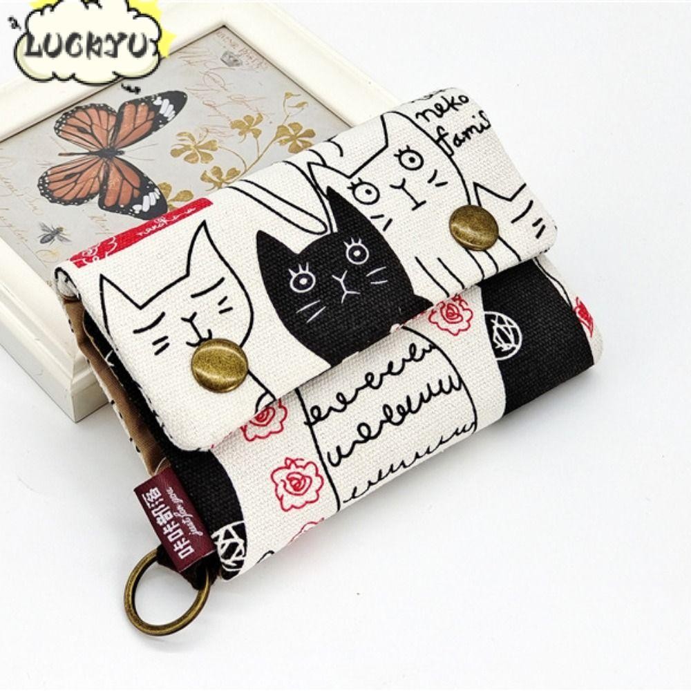 Luckyu กระเป๋าใส่เหรียญ,ผ้าใบพับเปลี่ยนเงิน,กระเป๋าการ์ตูนหญิง
