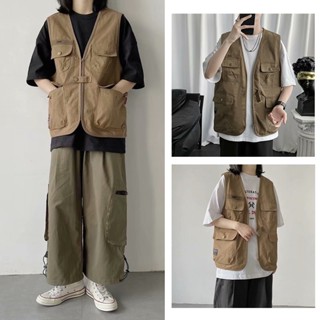 เสื้อกั๊กผ้าฝ้ายหลายกระเป๋าล่าสุดขนาดใหญ่เสื้อกั๊กตั้งแคมป์เ…