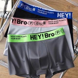 #400 กางเกงในผู้ชาย บ็อกเซอร์ Boxer เนื้อผ้านิ่ม ลาย Hey Bro 5 Size L-4XL 3202#