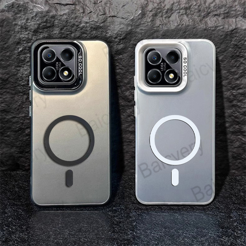 เคสโทรศัพท์สําหรับ Honor X8C X6B X8B X6 X6S X8 5G X7C Hard Anti-Fingerprint ฝาครอบ IMD รองรับเครื่องชาร์จไร้สายแม่เหล็ก