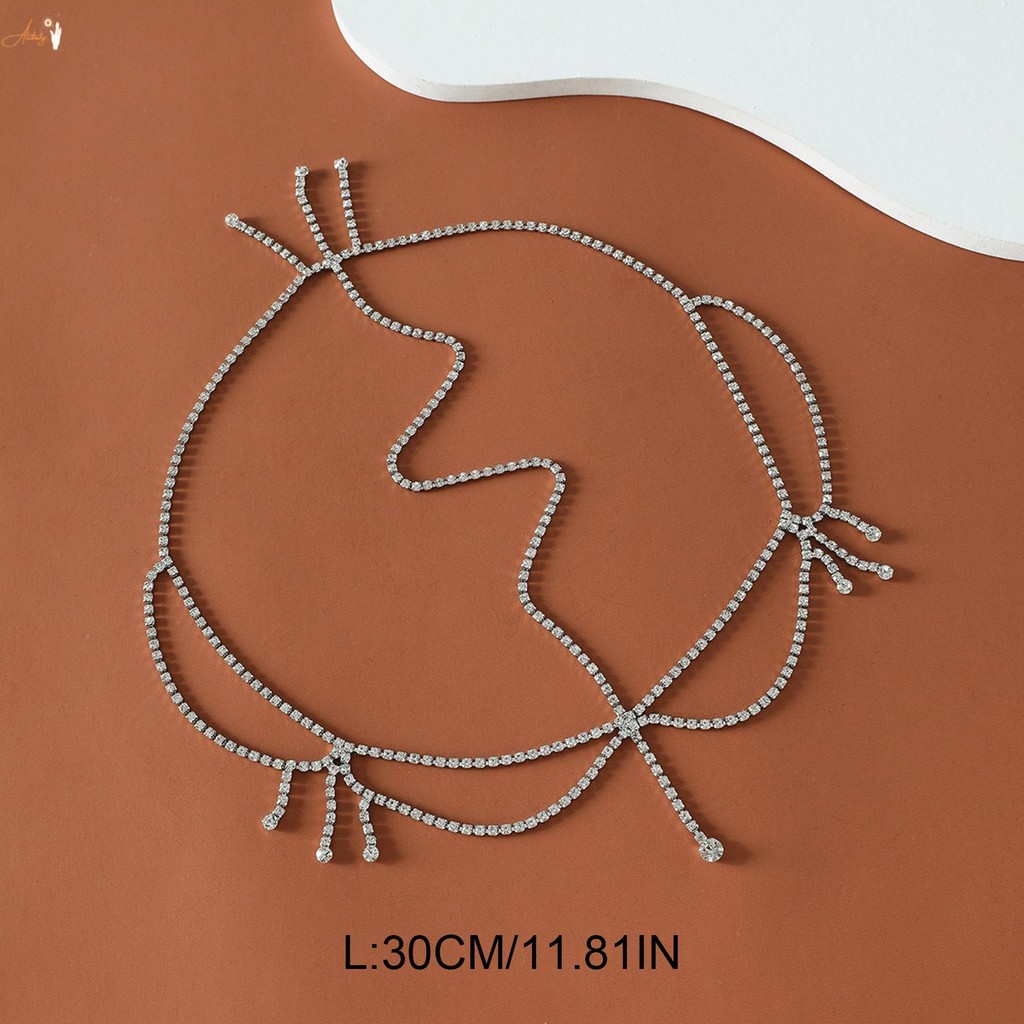 เจ้าสาวหัวโซ่ Rhinestone Headpiece Multilayer Design Headpiece พร้อมจี้ ราคา ถูกที่สุด ดีลบีเคเค แกลเลอรีภาพที่ 3