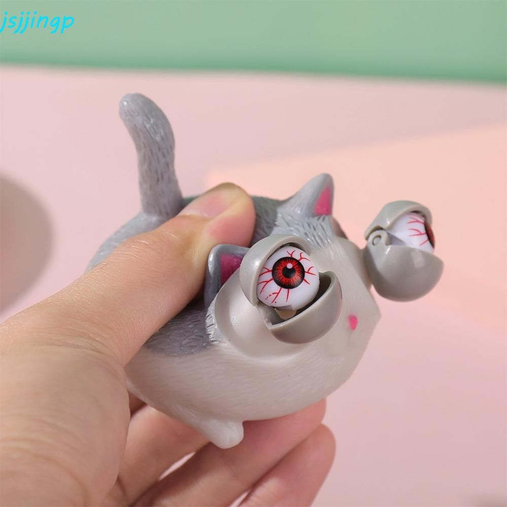 Jsjjingp Cat Vent Ball คริสต์มาสของขวัญเด็ก Tricky ของเล่นแมวบีบของเล่น Angry Cat Burst Eye Cat Decompression Ball สัตว์ Vent ของเล่นบีบ Sensory ของเล่น