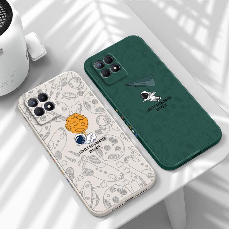 เคส Realme narzo 50 4G สีทึบ Realme 8i ภาพประกอบอวกาศ เคสโทรศัพท์นักบินอวกาศ XTKR - รูปที่ 5