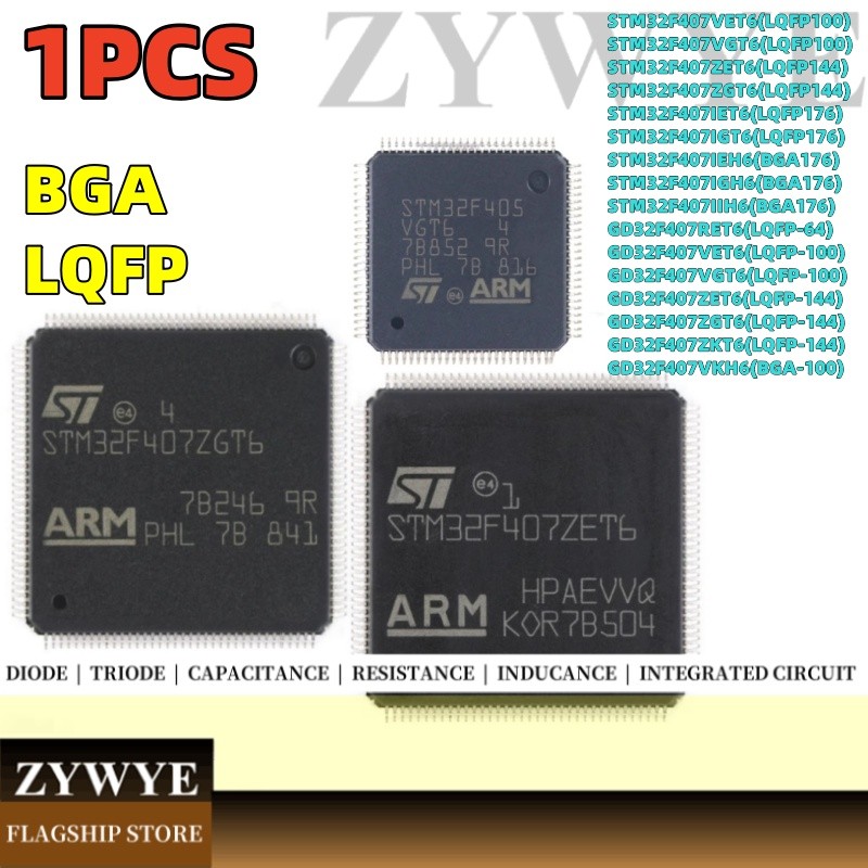 ยี่ห้อใหม่เดิม STM32F407VET6 STM32F407VGT6 STM32F407ZET6 GD32F407VET6 STM32F407 ZGT6 IGH6 IGT6 IGT6 Z6 ZGT6 ZGT6 Z6GT6 Z6GT6GT6 Z6GT6 Z6 – โปรปัง