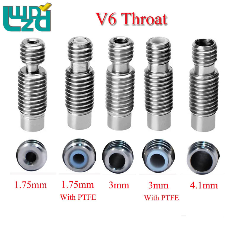 6pcs E3D V6 Throat Stainless Steel Heat Break Hotend M7 and M6 Stainless Steel Throat For 1.75mm/3mm