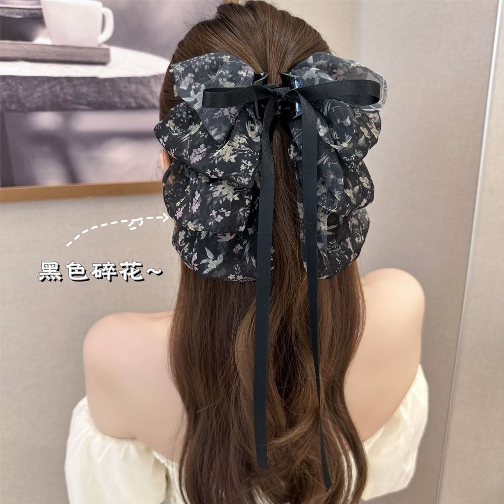 กิ๊บติดผมโบว์ใหญ่ขนนกสไตล์เกาหลีสุภาพสตรีกรงเล็บผมที่สง่างาม - รูปที่ 4