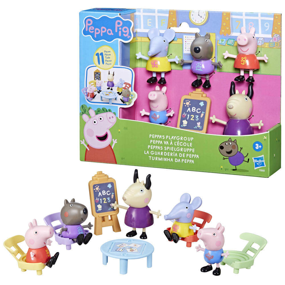 Peppa Pig Peppa's Playgroup Playset ของเล่น ฟิกเกอร์ สำหรับสะสม ขนาด 3 นิ้ว (7.5 ซม.)