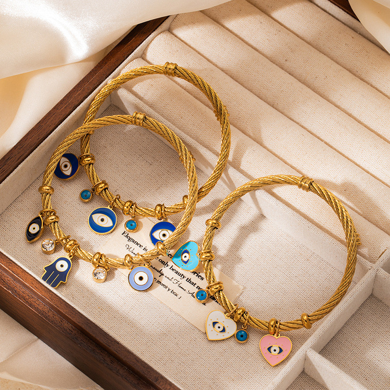 ข้ามพรมแดน ใหม่สร้อยข้อมือสแตนเลสส่วนบุคคลหยดน้ํามันแฟชั่นรักสร้อยข้อมือเครื่องประดับสําหรับผู้หญิง