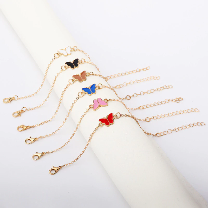 COD💖สร้อยข้อมือรูปผีเสื้อ แฟชั่น เรียบง่าย หวานเ สำหรับผู้หญิง ข้ากับทุกการแต่งกาย สร้อยข้อมือปรับได้-Lune thumbnail 5