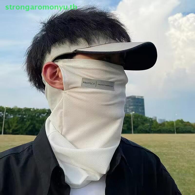 Strongaromonyu Uv พลังงานแสงอาทิตย์ หน้ากากแขนยาว ผ้าไหมน้ําแข็ง ขับรถ ป้องกันรังสียูวี ฤดูร้อน ผู้หญิง Anti-Sunburn Cool Muff TH