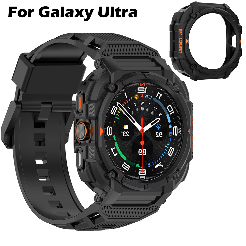 เกราะกรณี + สายรัดสําหรับ Samsung Galaxy Watch7 Ultra 47 มม.สายนาฬิกาซิลิโคน Correa อุปกรณ์เสริมสร้อยข้อมือสําหรับ Galaxy Watch Ultra