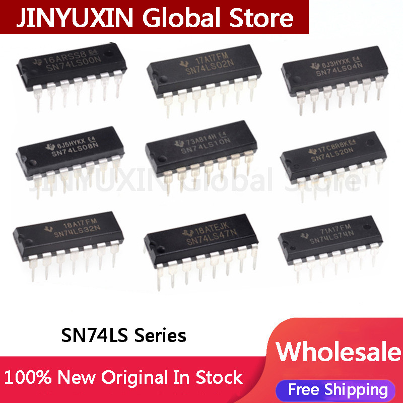 20pcs อินไลน์ SN74LS00N SN74LS04N 74LS02 SN74LS 04 08 10 20 32 47 48 86 90 151 160 192 N SN74LS192N 